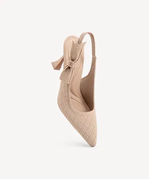 COSY ISLAND EverLush Bowknot Pointed Toe Heeled Slingback Apricot thumbnail 4