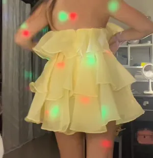 ShopTripleThreads Yellow tiered mini dress Size M thumbnail 3