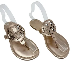 Tory Burch Miller Leather Thong Sandal Rose Gold Metallic Flat Flip Flop 6.5 thumbnail 1