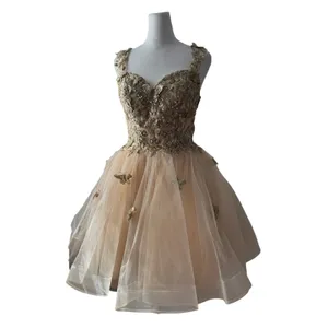 Fiesta Fashion Gold Butterfly Appliqué Sequined Corseted Fit & Flare Party Dress thumbnail 6