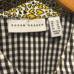 Susan Graver Gingham Plaid & Heart Print Button Down Shirt - size 14 thumbnail 5