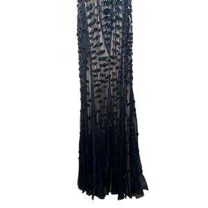NEW Mandalay Black Nude Silk Sequin Maxi Long Gown Evening Formal Dress Womens 6 thumbnail 8