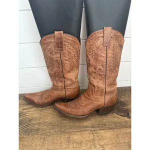 Dan Post Womens Cognac Leather Western Cowboy Boots DP3463 Snip Toe Size 7 M thumbnail 4