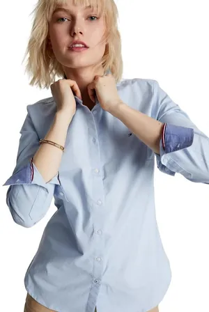 🩵Tommy Hilfiger Womens Classic Button-down-shirts thumbnail 1