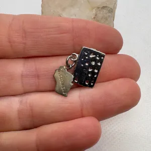 Vintage Wisconsin State Swiss Cheese Charm Nickel Silver Souvenir Pendant thumbnail 4