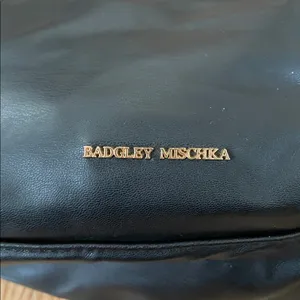 Badgley Mischka Black Faux Leather Shoulder Bag Minimalist Classic Everyday thumbnail 2