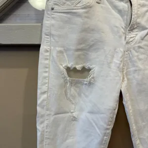 Agolde Sophie Crop Skinny Denim Jeans in‎ White Shoreline Destruct Size 27 thumbnail 2