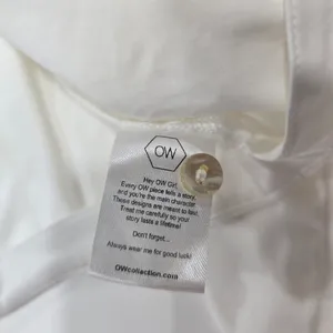 OW Collection Bella Crop Shirt in White Size M thumbnail 8