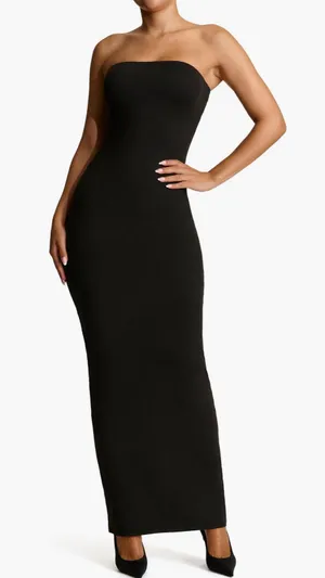 Naked Wardrobe Strapless Shirred Sheer Mesh Body-Con Dress Small thumbnail 1