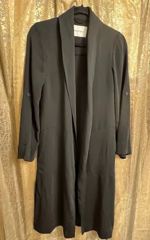 Babaton Aritzia Black Khalo Robe Trench Jacket Overpiece XXS thumbnail 1