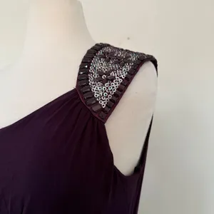 NWT Body Central Y2K Purple Beaded One Shoulder Lightweight Luxe Mini Dress Sz M thumbnail 5