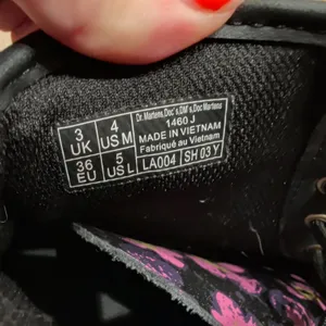 Dr. Martens 1460 J Floral Patent Leather Boots Black Pink Size 5 ladies 4 kids thumbnail 7