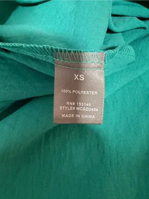 Dual Nature Green Belted V-Neck Knee Length Dress - Size XS thumbnail 4