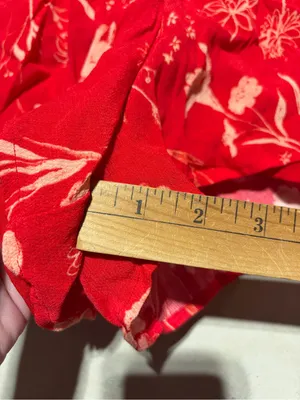 Gentle fawn Red Floral V-Neck Romper large thumbnail 4