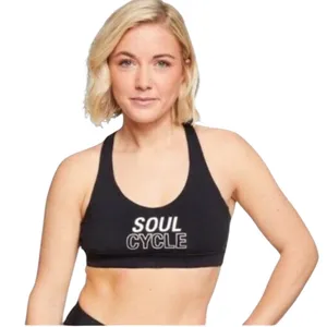 Lululemon Soul Cycle Black Silver Sportsbra Racerback Top 6 thumbnail 1