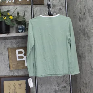 Charter Club Womens Knit Long Sleeve Pajama Shirt Top Winter Tree Toss Green S thumbnail 2