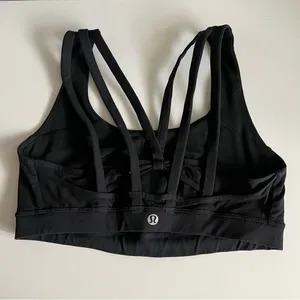 Women’s lululemon athletica Black Multi Strap Energy Bra Exhale Gym Sports Bra 8 thumbnail 4