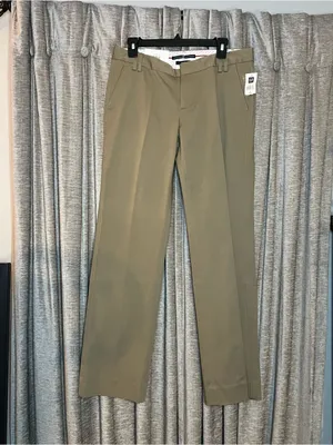 NWT Gap Khaki GapStretch Straight Dress Pants Classic Flat Front Trousers Size 8 thumbnail 2