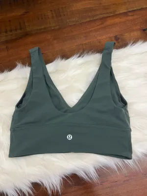 Lululemon Align V-Neck Bra 6 Dark Forest Light Support C/D Cup Nulu No Pads thumbnail 2