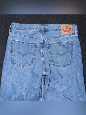 Levi’s Low Pro Straight Jeans Relaxed Slouchy Womens Sz 30 Distressed Blue Denim thumbnail 4