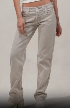 Free People We The Free Shelby Low-Rise Boyfriend Jeans Ocean Pearl Tan 26 thumbnail 1