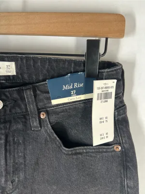 Abercrombie & Fitch Curve Love Mid Rise Cropped Straight Split Hem Jeans 27 NWT thumbnail 2