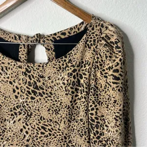 Anthropologie Maeve Animal Print Knit Cut-Out Mini Dress Leopard Tiered Size 14‎ thumbnail 9