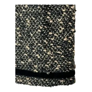 Nanette Lepore‎ Skirt Women 12 Brown Black Tweed Velvet Trim Pencil Straight thumbnail 3