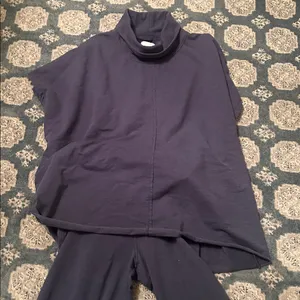 Sundays 2 piece top and bottom set cotton outfit flare elastic waist M blue thumbnail 7