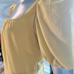 Anthro ASTR the Label Yellow Wendy Puff Sleeve Mini Dress M thumbnail 5