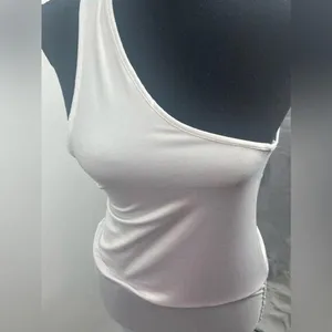 White coverup dress mesh size small‎ light stain on the shoulder thumbnail 3