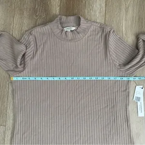 NWT Liverpool Mock Neck Ribbed Knit Top Sandstone Tan Size Large LM8229K61 thumbnail 10