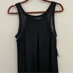 Free‎ People Fairy Goth Swing Black Polka Dots Asymmetrical Dress NWT Size S thumbnail 4