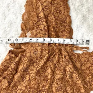 NEW Free People HAH Brown Sugar Cut to the Chase Lace V-neck Boho Bodysuit L thumbnail 9