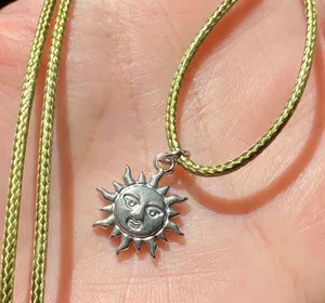 stainless steel sun boho retro vintage style necklace☀️ thumbnail 4