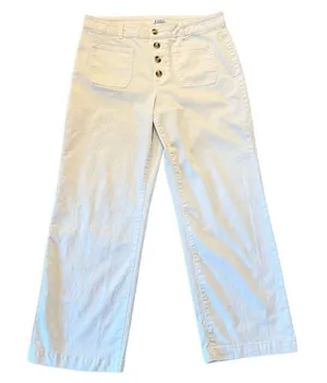 D. Jeans white wide leg button fly jeans size 16 thumbnail 1