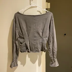 Free people super cute grey top thumbnail 2