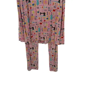 Nick & Nora Sewing Seamstress Novelty Print Modal Pajama Set Pink Size XL thumbnail 10