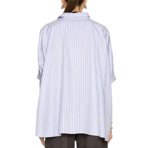 R13 Striped Button Up Shirt Blue White Dolman Oversized Boxy Top City Boy Preppy thumbnail 8