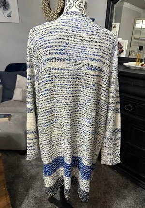 Fate Size XXL Blue Black And White Duster Jacket thumbnail 4