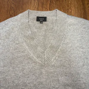 VICI Cashmere Wool Knit Sweater Gray Womens S Capsule‎ Minimalist Quiet Luxury thumbnail 7
