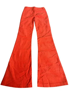 Edikted Bright Orange Corduroy Pants Flare Leg Casual Bold Size XS Women's NWT thumbnail 8