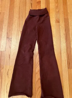 Sincerely Jules women Wide-Leg Knit Joggers in Deep Brown thumbnail 1