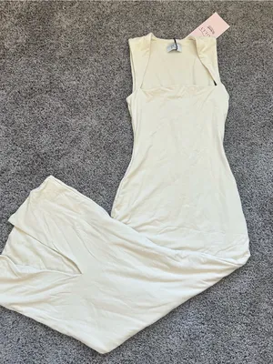 Oh Polly Cream Sleeveless Maxi Slip Dress thumbnail 2