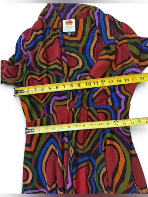 Farm Rio Rainbow Wild Hearts, Valentine Long Sleeve Maxi Dress Sz S Retail $220 thumbnail 15