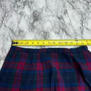 Pendleton vintage plaid Skirt pure Wool navy red blue 26 waist Flaw- liner thumbnail 9