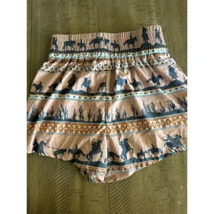 Cruel Denim Desert Stripe Western‎ Cowgirl Shorts Pink Tan Small Pockets thumbnail 2