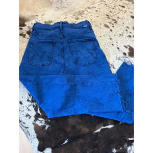 MOTHER The Ditcher Crop Fray Love On The Rock‎ Jeans Blue Acid Wash Size 27 thumbnail 3
