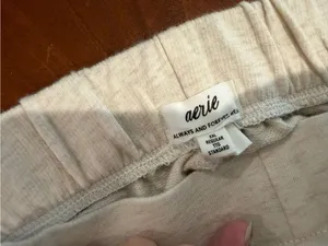 Aerie Wide Leg Lounge Pants Sz XXL Pull On Straight Cream Relaxed thumbnail 8