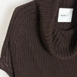 525 America Cate Cotton Sleeveless Turtleneck Sweater Chocolate Brown Size Small thumbnail 11